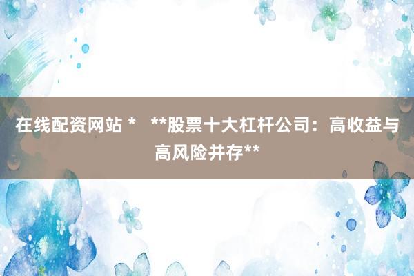 在线配资网站 *   **股票十大杠杆公司：高收益与高风险并存**