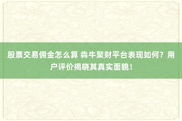 股票交易佣金怎么算 犇牛聚财平台表现如何？用户评价揭晓其真实面貌！