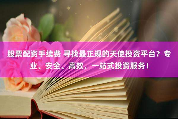 股票配资手续费 寻找最正规的天使投资平台？专业、安全、高效，一站式投资服务！